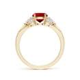 thumbnail image 2 of ANGARA Lab Grown 1.2 Ct Round Ruby Engagement Ring with Lab Pear Diamonds for Women in 14K Yellow Gold (Size-6.5mm) | July Birthstone, Anniversary, Jewelry Gift for Women | Lab-Grown Ruby Ring, 2 of 8