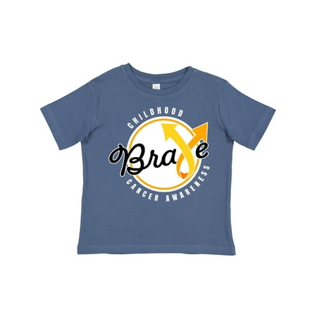 

Inktastic Brave Childhood Cancer Awareness Gold Ribbon Gift Toddler Boy or Toddler Girl T-Shirt
