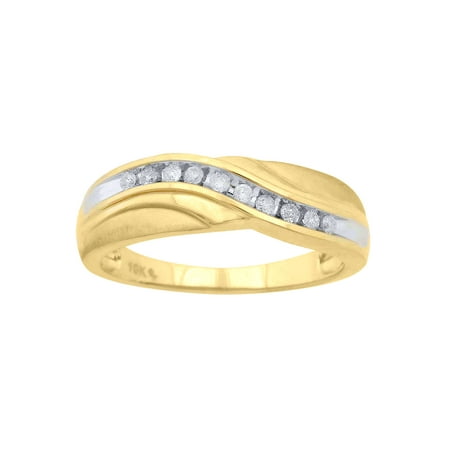 1/5 Carat T.W. Diamond 10kt Yellow Gold Gent\'s Band