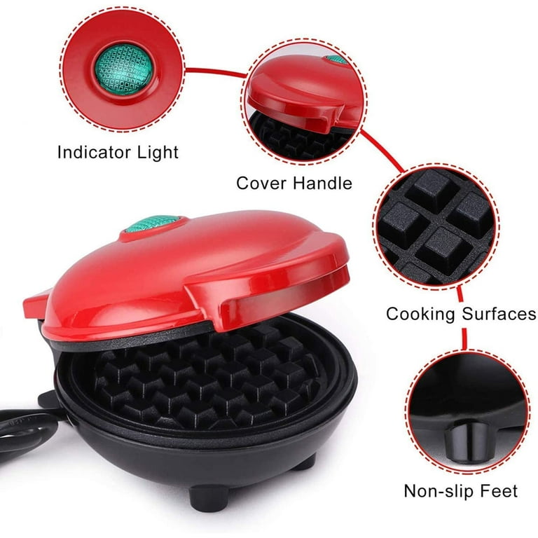 Mini Waffle Maker,portable Electric Round Mini Maker Gril,the Mini