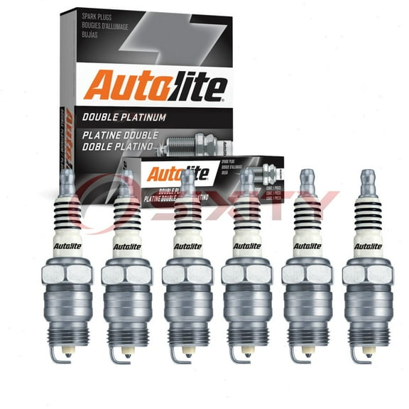 6 pc Autolite APP45 Double Platinum Spark Plugs for 7510 Ignition Wire Secondary Fits select: 1966-1973 FORD MUSTANG, 1975-1986 FORD F150