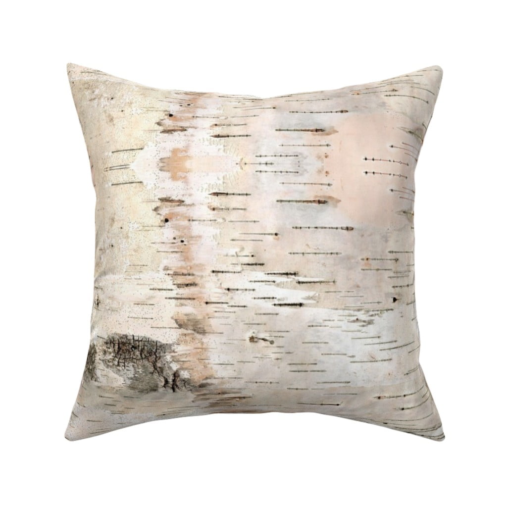 Birch Pale Nature Birch Bark Throw Pillow Cover W Optional Insert By Roostery Walmart Com Walmart Com