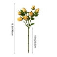 thumbnail image 3 of Detalles decorativos – flores artificiales, ramo de rosas artificiales sin mantenimiento, multicolor naranja, blanco-amarillo, tallo de 18,9 pulgadas, 3 of 8