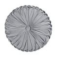 thumbnail image 1 of Lush Decor Coussin Décoratif en Velours Doux Plissé Rond, 15", Gris Foncé, 1 of 4