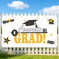 thumbnail image 6 of Graduation Decoration 2026 Banner Congrats Grad Black and Gold 2026 Party Supplies - Class of 2026 Banner for Graduation Decor (45X78 Inches), 6 of 8