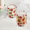 thumbnail image 2 of Yayeee 2 Pack Qtip Holder Bathroom Cotton Swab Canister with Lid Clear Dispenser Set, Watercolor Cherry, 2 of 6