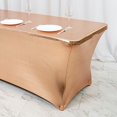 thumbnail image 5 of BalsaCircle 6 feet Fitted Spandex Tablecloth Metallic Table Cover Wedding Reception Party Events Catering Linens Dining Decorations, 5 of 8