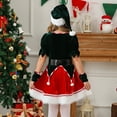 thumbnail image 4 of Kids Girls Elf Outfit Short Sleeve Dress + Hat + 2 Pairs of Gloves + Belt Sets Baby Christmas Clothes Party Dress 9-10 Years, 4 of 8
