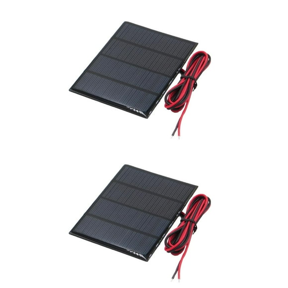 2pcs Solar Charger Portable 18 1.5W Solar Panel for Smartphones Tablets and Camping Travel (Black)