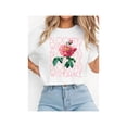 thumbnail image 1 of elegant "Blooming with Grace" Floral Graphic Tee for Women - Casual Fit, Short Sleeve, Round Neck, Breathable Polyester, Machine Washable - Perfect for Summer, 1 of 6