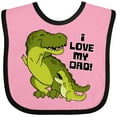 thumbnail image 3 of Inktastic I Love My Dad with Baby and Daddy Tyranasaurus Rex Boys or Girls Baby Bib, 3 of 4