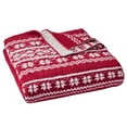 thumbnail image 6 of Better Homes & Gardens Cozy Knit Fair Isle Couch Throw Blanket, Red, 50 x 72 in, 6 of 9