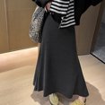 thumbnail image 3 of Quixlent Maxi Skirt High Waist Solid Color Breathable Comfortable Large Hem Design Long Skirt Fashion Accessories, 3 of 8