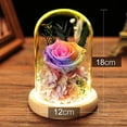 thumbnail image 2 of Decoración de cubierta de cristal rosa de flor eterna con base de lámpara, regalo de vacaciones, regalo de cumpleaños con caja de regalo para familiares y amigos, 2 of 5