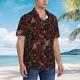 thumbnail image 5 of Xecao Fishbone Rose print Hawaiian shirt - a stylish short-sleeve button-down for men, perfect for casual beach and tropical outings., 5 of 9