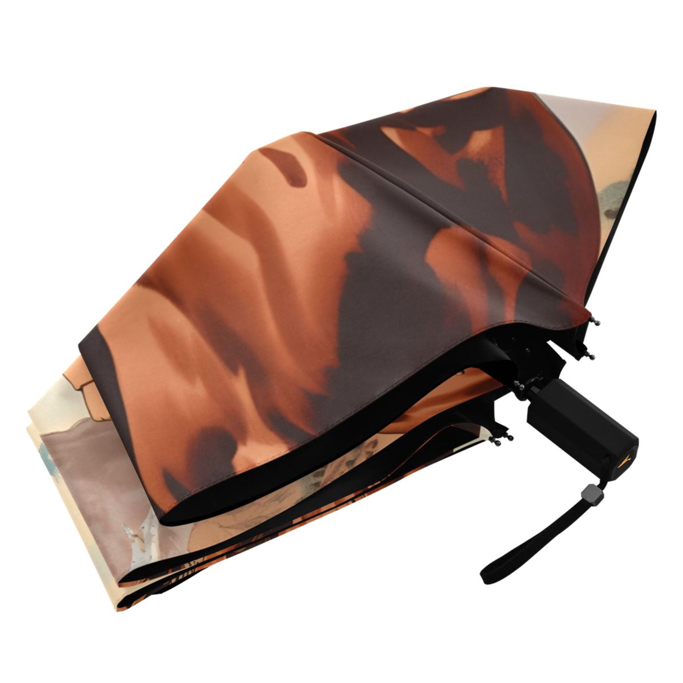 Cowgirl on Horseback Compact Sun Umbrella Windproof Travel Umbrellas for Rain Strong Portable UV Protection