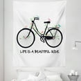 thumbnail image 1 of Saying Tapestry, Vintage Bicycle with Birds Flowers on Green Leafy Branches with a Text, Fabric Wall Hanging Decor for Bedroom Living Room Dorm, 5 Sizes, Multicolor, by Ambesonne, 1 of 1