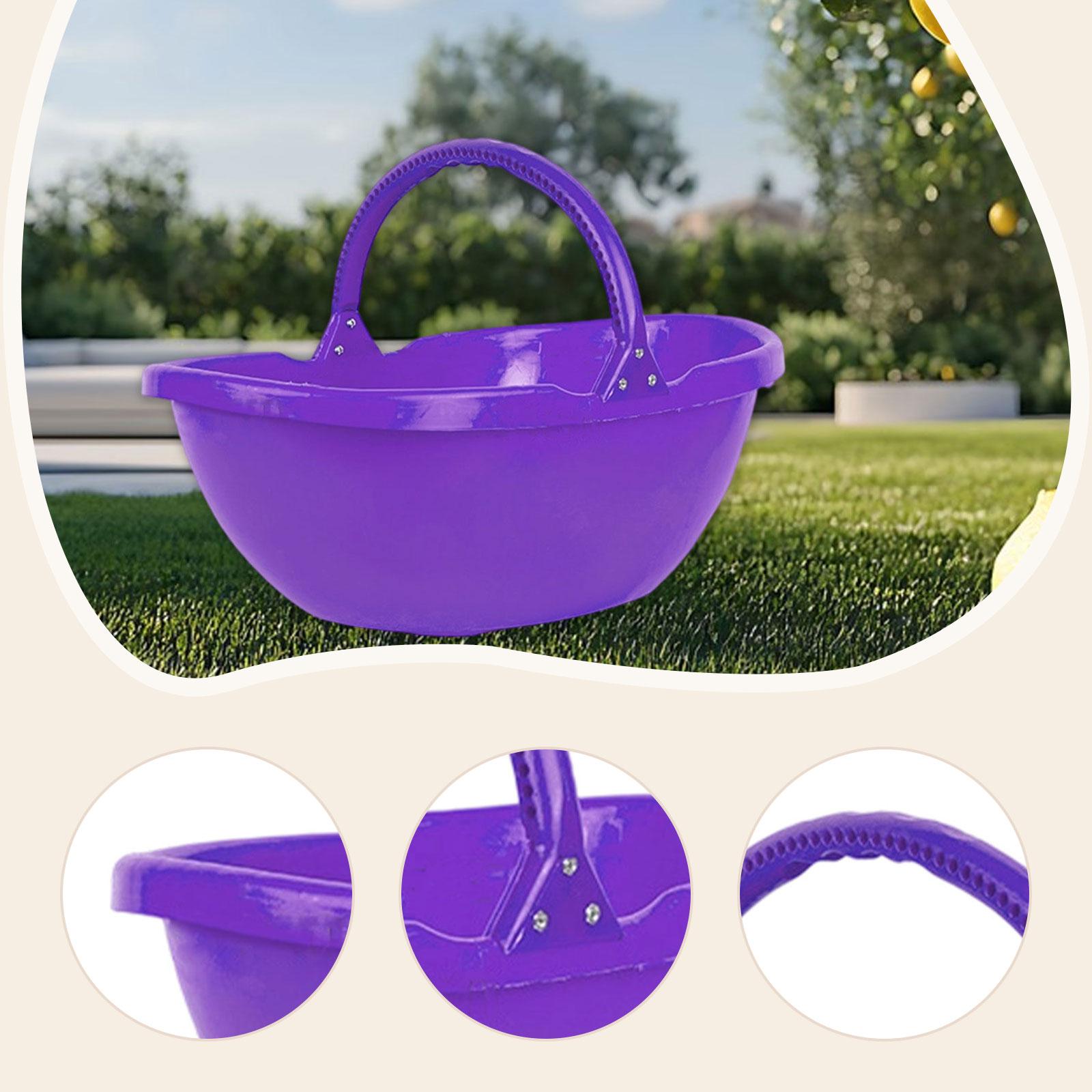 Miulika Garden Harvesting Basket, Picking Basket with Handle, Multipurpose Handheld Harvesting Tool for Lawn, Kitchen, Farm, Garden, Yard Purple