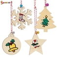 thumbnail image 3 of Spencer Christmas Wooden Ornaments, 40 PCS Christmas Crafts 4 Style Natural Wood Slices for Kids Christmas Ornaments DIY Crafts, 3 of 9