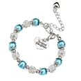thumbnail image 2 of Qarigey Joyas Con cuentas Cadenas en forma de corazón Vidrio hecho a mano Elegante Amistad Brazalete Buena elasticidad para boda Ropa, zapatos y accesorios Miscelánea Cielo azul Qarigey AP009545-07, 2 of 6