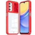 thumbnail image 2 of Compatible with Samsung Galaxy A15 5G Case with Screen Protector (Tempered Glass), Full Body Protection Polycarbonate TPU Silicone Hybrid Shockproof Cover (Sliding Camera Lens Cover) - Red, 2 of 5