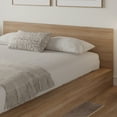 thumbnail image 4 of Nexera Kanso Queen Low Profile Wood Platform Bed with Headboard, Brown Oak, 4 of 8