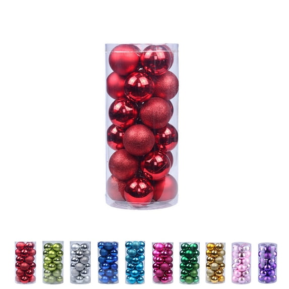 Christmas Ornaments Balls Set,1.18" Christmas Decoration Sets of 24, Shatterproof Xmas Tree Ball Bauble for Home Festival Wedding Party Decors Xmas Tree Hanging