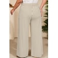 thumbnail image 3 of SHEWIN Womens Plus Size Pants Wide Leg Striped Palazzo Pants Elastic Waist Casual Lounge Trouser with Pockets 1X-5X, 3 of 8
