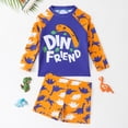 thumbnail image 2 of Tkrady Boys Swim Set Summer New Cute Cartoon Graphic Long Sleeve Separate Sunscreen Swimsuit Trunks 2 Piece Set, Sizes 3-7 Years, 2 of 7