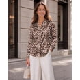 thumbnail image 4 of Zeagoo Silk Long Sleeve Tops for Women Button-up Shirts Dressy Bussines Work Blouses, 4 of 6