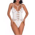 thumbnail image 1 of Lencería sexy, pijamas sexy transparentes de malla en V profunda, honda elástica de una pieza Fridja nalpqowj12104, 1 of 9