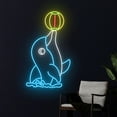 thumbnail image 2 of Handmadetneonsign Dolphin Playing Ball Neon Light, Dolphin Ball Led Light, Ball Dolphin Led Sign, 2 of 5