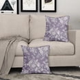 thumbnail image 3 of Vintage Floral Pillow Covers 20x20 Inch Set of 2 Lavender Purple Floral Outdoor Decorative Throw Pillows Chinoiserie Flower Pillowcases Rustic Farmhouse Cushion Covers for Couch Home Decor, 3 of 6