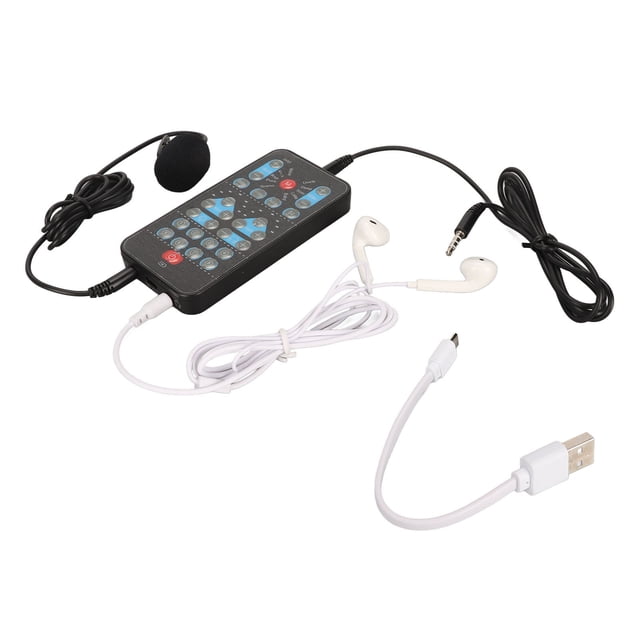 Cambiador de voz portátil ABS disfraz de sonido multifuncional portátil con 8 efectos de sonido para teléfono tableta negro