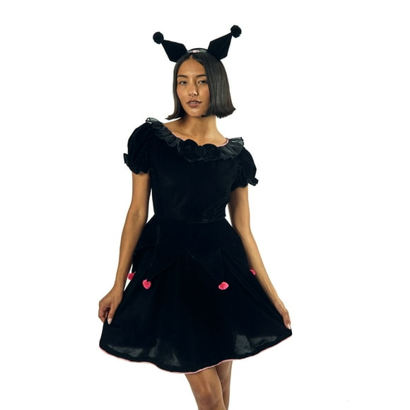 Kuromi Women’s Black Cosplay Dress With Matching Headband -XXL