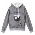 thumbnail image 5 of Cat Dog Pouch Hoodie Pet Carrier Sweatshirt Large Pocket Pullover Shirt for Women Animal Holder Cute Tops, 5 of 6