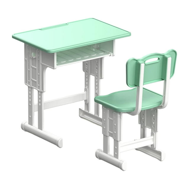 Juego de escritorio y silla para casa de muñecas, decoración de casa de muñecas, muebles de casa de muñecas 1/12 para Diorama , Verde