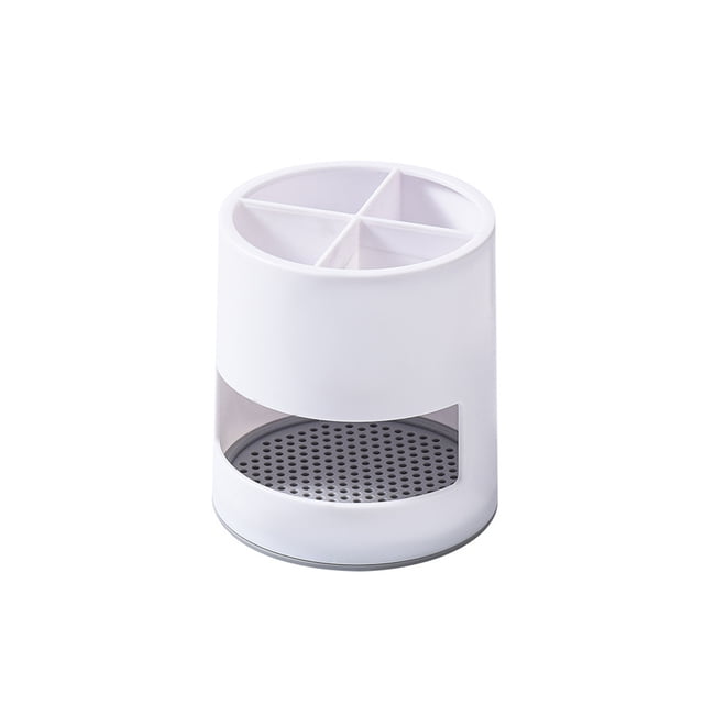 Billuyoard Soporte para cepillo de dientes, desmontable, lavable, 4 rejillas, cuchara de ventilación para inodoro, palillos, rebanador, soporte Almacenamiento y organización del hogar Blanco