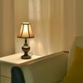 thumbnail image 7 of Smeike Traditional Table Lamp, Desk Lamp for Living Room with Fabric Shade, Vintage Bedside Lamp Bronze Brown Finish for Bedroom Nightstand Office Hotel (Pack-01), 7 of 7