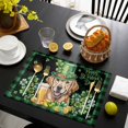 thumbnail image 3 of St Patricks Day Placemats Set of 8, Watercolor Dogs Green Shamrock Plaid Placemats for Dining Table, Place Mats for Kitchen Tabletop, Waterproof Wipeable Dining Table Mats Set, 3 of 9