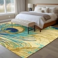 thumbnail image 4 of 6'x9' Area Rugs, Retro Peacock Feathers Indoor Outdoor Area Rug for Living Room Bedroom, Vintage Abstract Art Watercolor Washable Bathroom Rugs Kitchen Floor Carpet Mats Home Decor Aesthetic, 4 of 8
