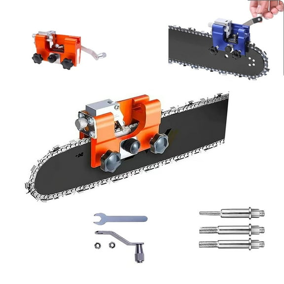 Sherum Universal Chainsaw Sharpener, Sherum Chainsaw Sharpener, Portable Home Chain Sharpener Hand Crank, Crescent Chainsaw Sharpener Kit, for Chain Saws Electric Saws