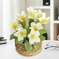 thumbnail image 5 of Artificial Potted Flowers with Woven Basket, Fake Floral Decor for Home, Patio & Tabletop, 5 of 9