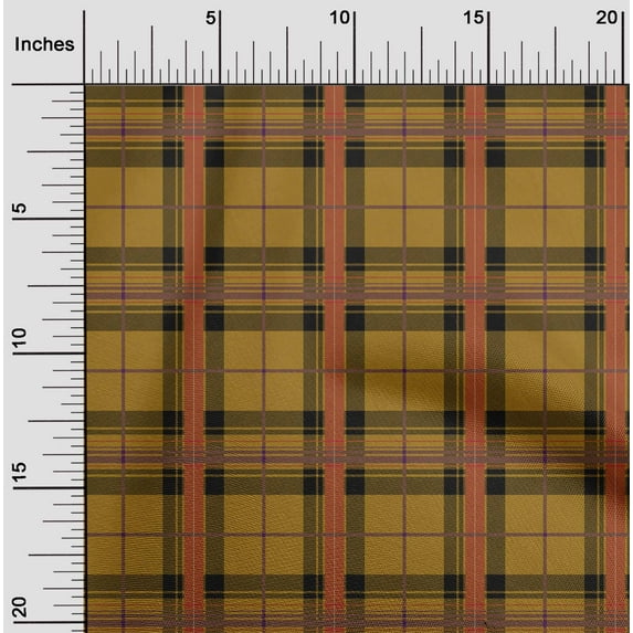 oneOone Organic Cotton Voile Fabric Tartan Check Decor Fabric Printed BTY 42 Inch Wide