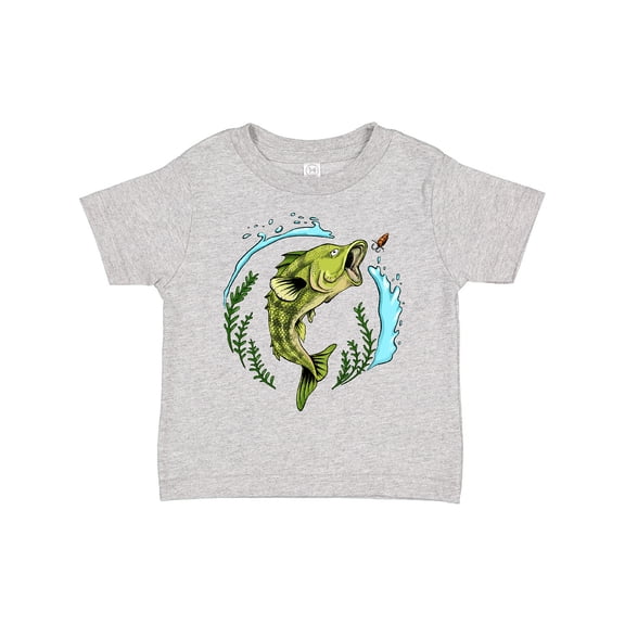 Inktastic Leaping Bass Fish Fishing Illustration Boys or Girls Toddler T-Shirt