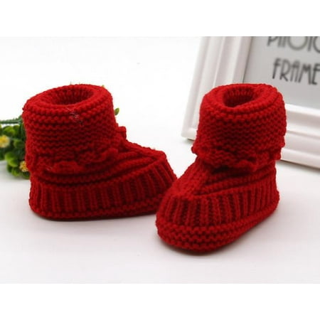 

Toddler Newborn Baby Knitting Lace Crochet Shoes Buckle Handcraft Shoes RD CHMORA