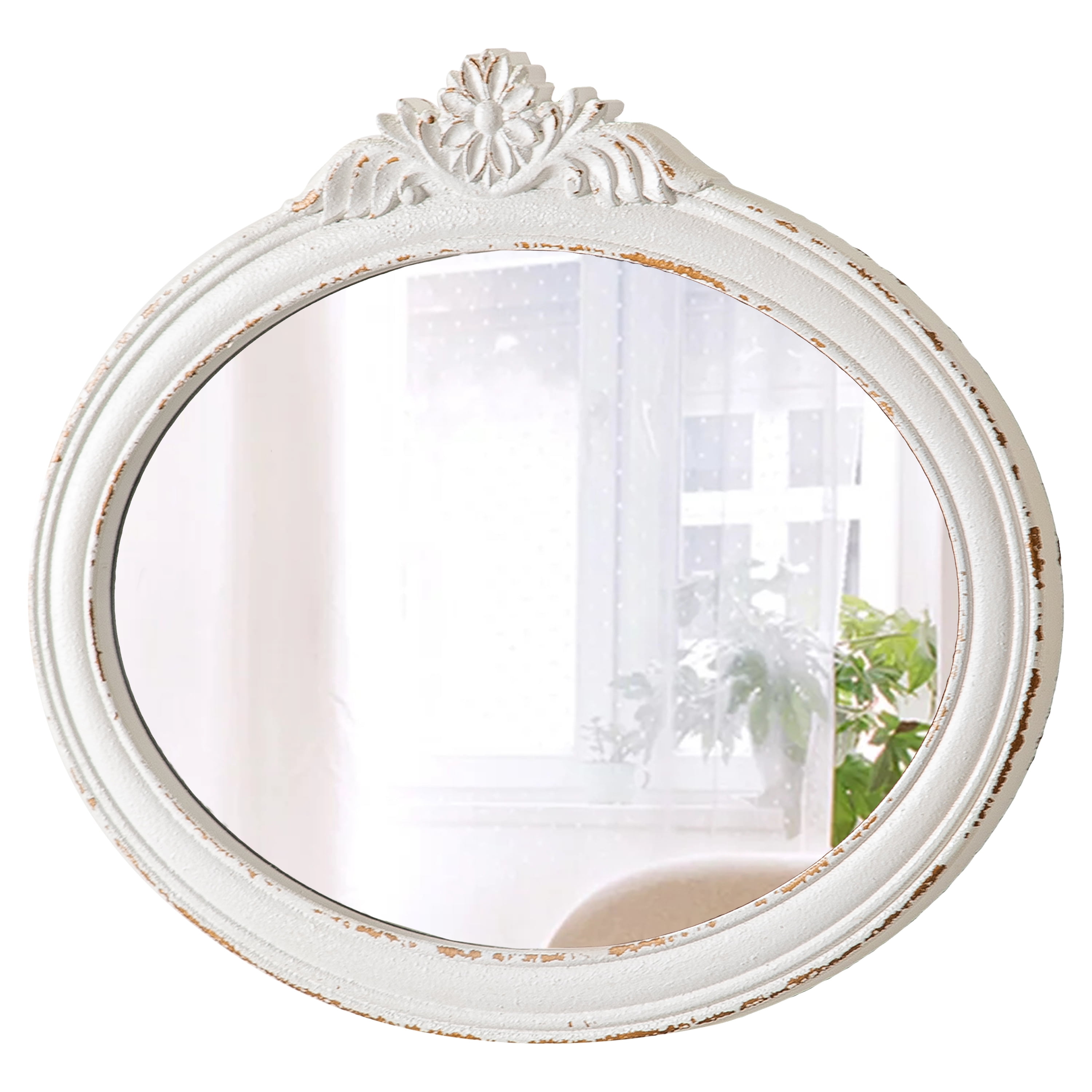 Sintosin Farmhouse Antique Accent Oval Wall Mirror, 16 Sintosin Farmhouse Antique Accent Oval Wall Mirror, 16