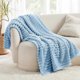 thumbnail image 2 of Blue Fleece Blanket for Couch - Super Soft Cozy Blankets for Women, Cute Small Blanket for Girls, 60x80 Inches, 2 of 4