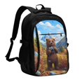 thumbnail image 1 of Bingfone Snowy Mountain Photography Bear for USB Backpack, Multi-compartment Multi-pocket Computer Backpack, Suitable for Travel, Business, Leisure, Unisex, 1 of 7
