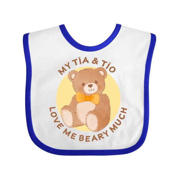 Inktastic My Tia & Tio Love Me Beary Much Boys or Girls Baby Bib